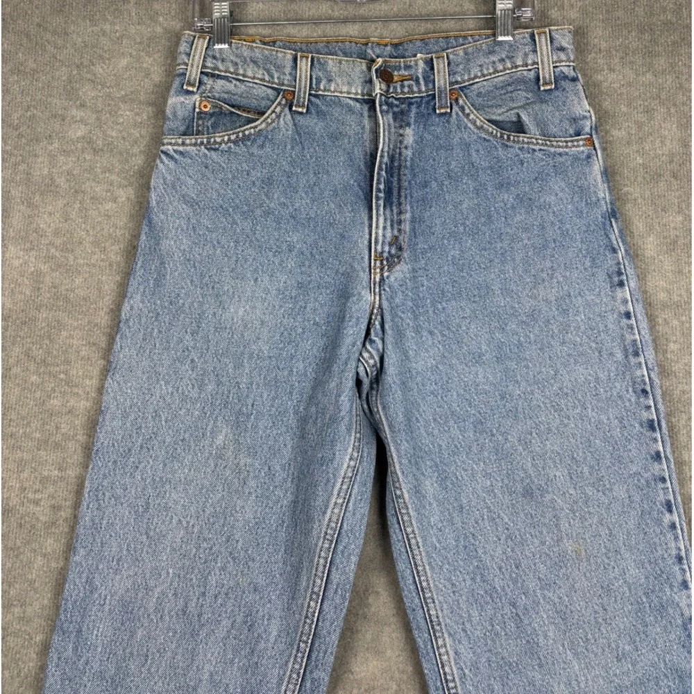 VTG‎ Levi's 550 Relaxed Fit Tapered Leg Orange Tab Jeans 32x33 Light Wash Blue